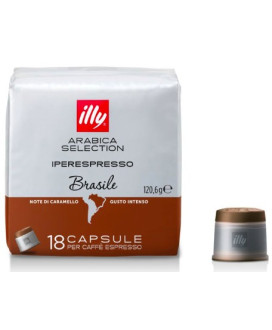 Vendita online capsule Illy Caffe' Monoarabica Brazil per macchina iperespresso. Confezione da 18 caffè espresso Brasil. Shop on