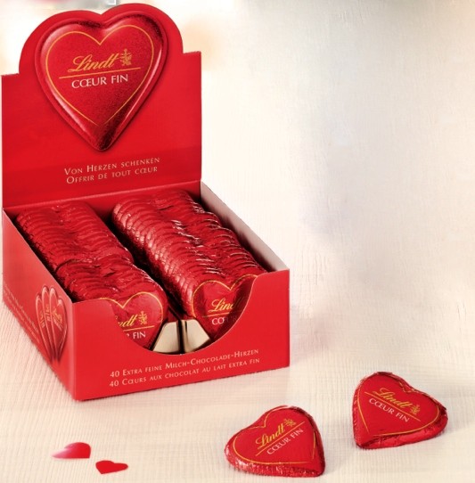 Vendita online Scatola a forma di Cuore Lindt regalo San Valentino  cioccolatini Lindor. Shop confezioni Lindt 14 Febbraio