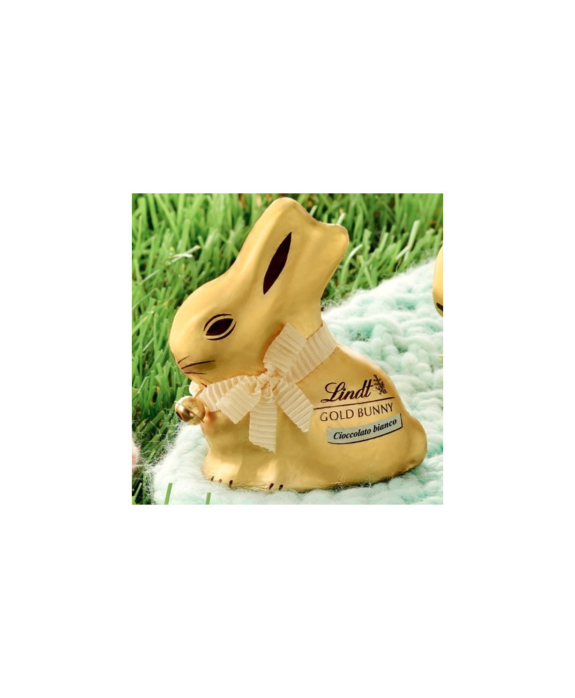 Vendita online Coniglietti Gold Bunny di cioccolato bianco. Pasqua Lindt & Sprüngli (SCONTO 10%). Shop on line Coniglietto di ci