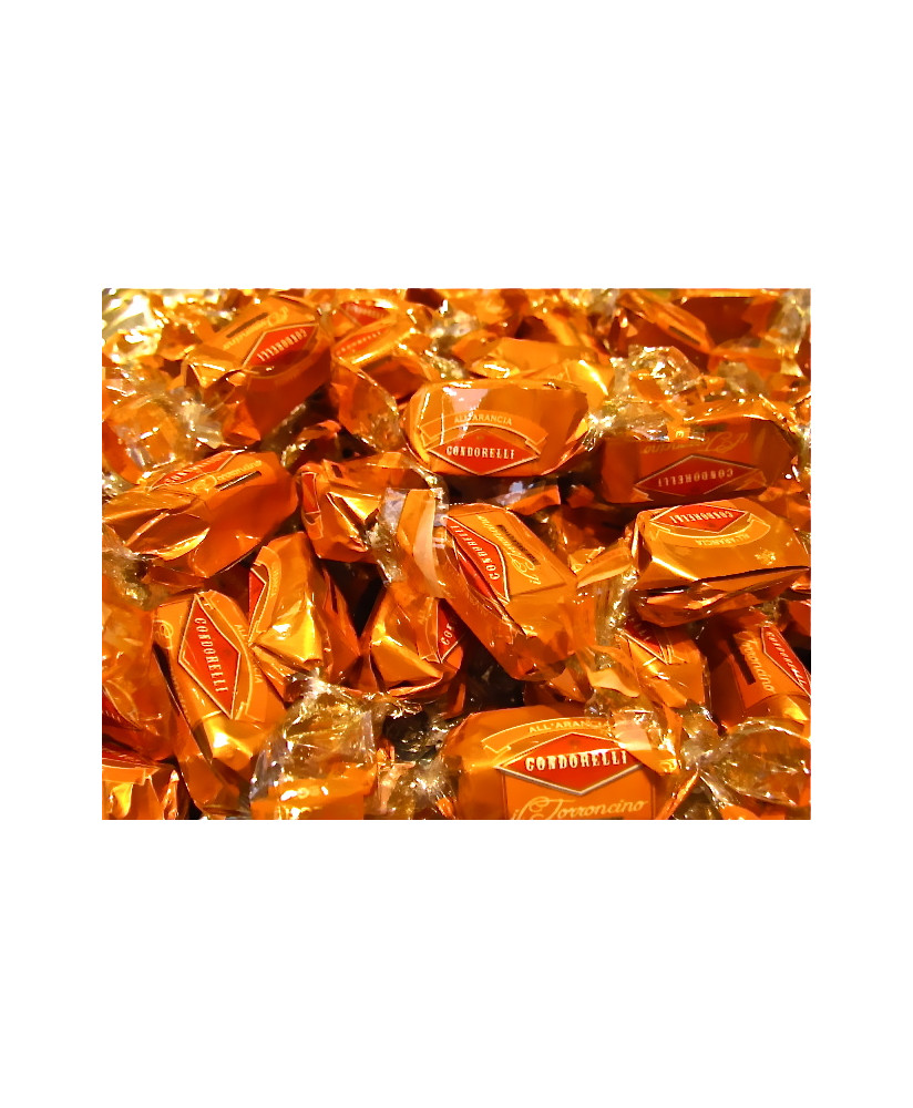 Vendita online Torroncini Siciliani Condorelli Gusto Arancia. Shop on line morbidi torroncini ricoperti al gusto arancio a 25,00