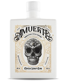 Gin Amuerte - White edition - Coca Leaf Gin - Belgian Gin with coca leaves skull bottle - Shop on line gin
