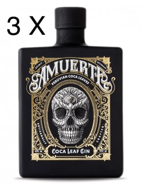 (3 BOTTIGLIE) Amuerte - Peruvian Coca Leaf Gin - Black Edition - 70cl 