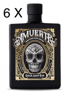 (6 BOTTLES) Amuerte - Peruvian Coca Leaf Gin - Black Edition - 70cl 