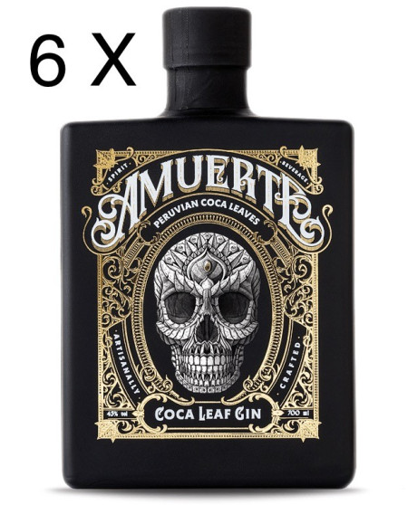 (6 BOTTLES) Amuerte - Peruvian Coca Leaf Gin - Black Edition - 70cl 