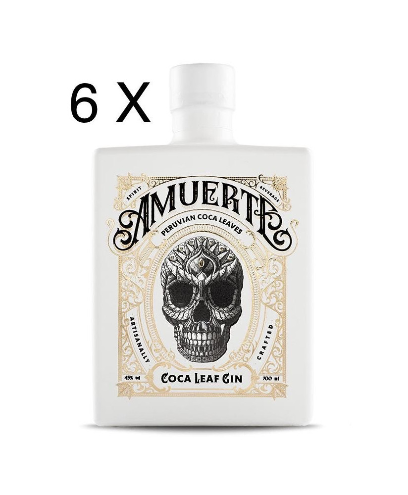 Gin Amuerte - White edition - Coca Leaf Gin - Belgian Gin with coca leaves skull bottle - Shop on line gin