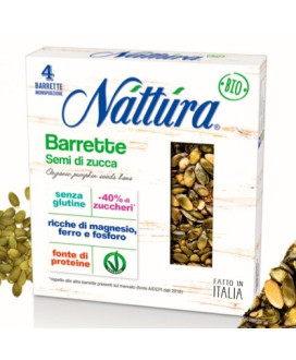 Vendita online Barrette con semi di zucca Nattura. Shop online prodotti biologici nattura. Shop online snack Nattura
