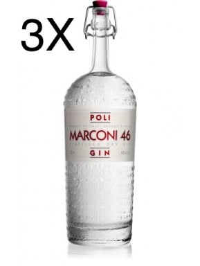 (3 BOTTLES) Poli - Gin Marconi 46 - 70cl 