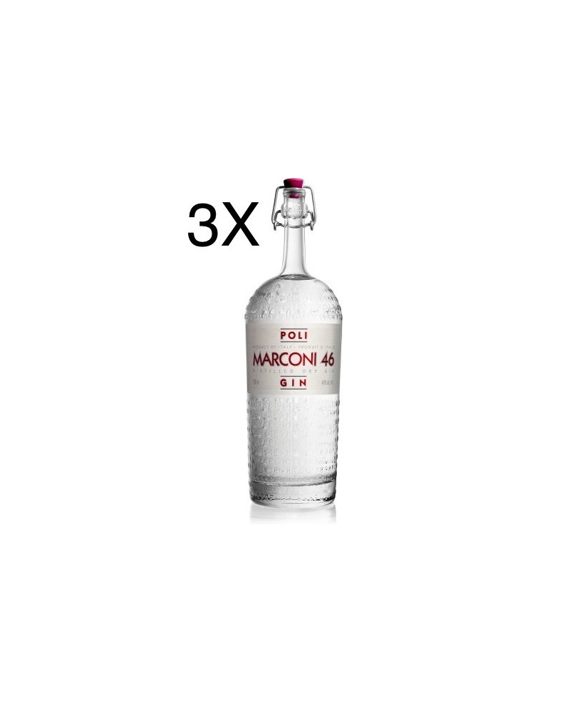 (3 BOTTLES) Poli - Gin Marconi 46 - 70cl 