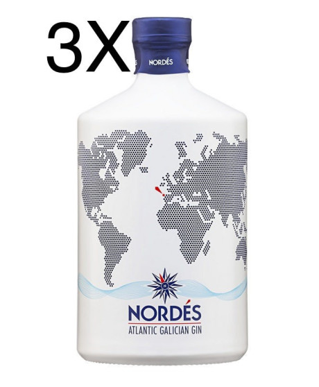 (3 BOTTLES) Gin Nordes - Atlantic Galician Gin - 70cl