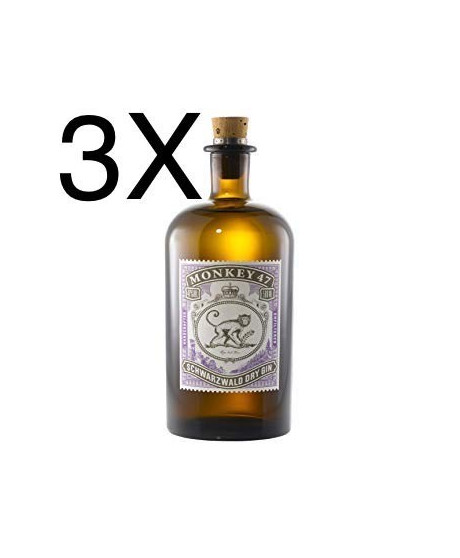 (3 BOTTIGLIE) Black Forest - Gin Monkey 47 - Schwarzwald  Dry Gin