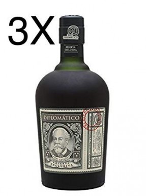 (3 BOTTIGLIE) Diplomatico - Reserva Exlusiva - Rum Antiguo Venezuelano - 12 anni - 70cl