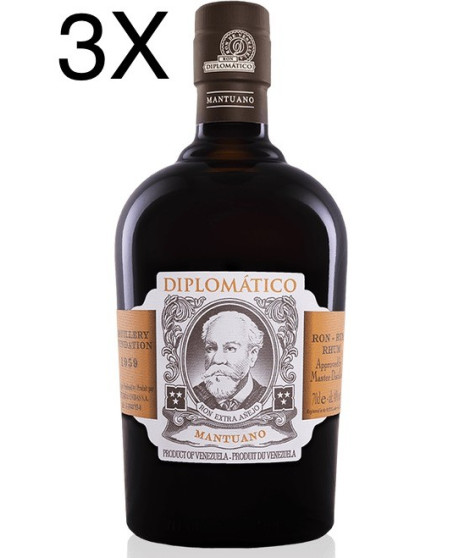 (3 BOTTLES) Diplomatico - Mantuano - Rum - 8 years - 70cl