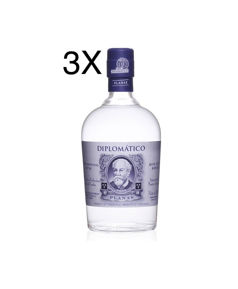 (3 BOTTLES) Diplomatico - Planas - White Rum - 6 Years - 70cl