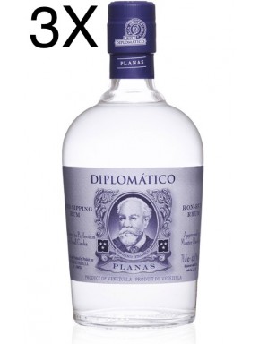 (3 BOTTIGLIE) Diplomatico - Planas - Rum Bianco - 6 Anni - 70cl