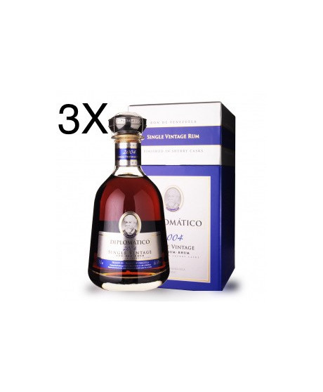 (3 BOTTLES) Diplomatico - Single Vintage 2007 - 70cl - GIFT BOX