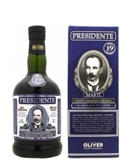 Vendita online Rum Dominicano Presidente Oliver's Marti 19 anni, sistema solera. Prezzo Rum Presidente