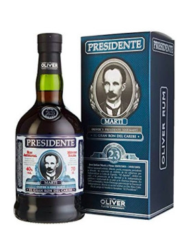 Vendita online Rum Dominicano Presidente Oliver's Marti 23 anni, sistema solera. Prezzo Rum Presidente