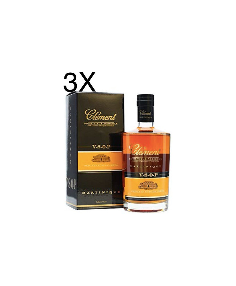 (3 BOTTIGLIE) Clément - VSOP - Rhum Vieux Agricole - Domaine l’Acajou – Martinica - Astucciato - 70cl