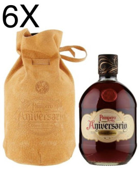 Vendita online Rum del Venezuela Pampero Anniversario, bottiglia rivestita con sacchettino di pelle. Shop on line Ron Pampero Ri
