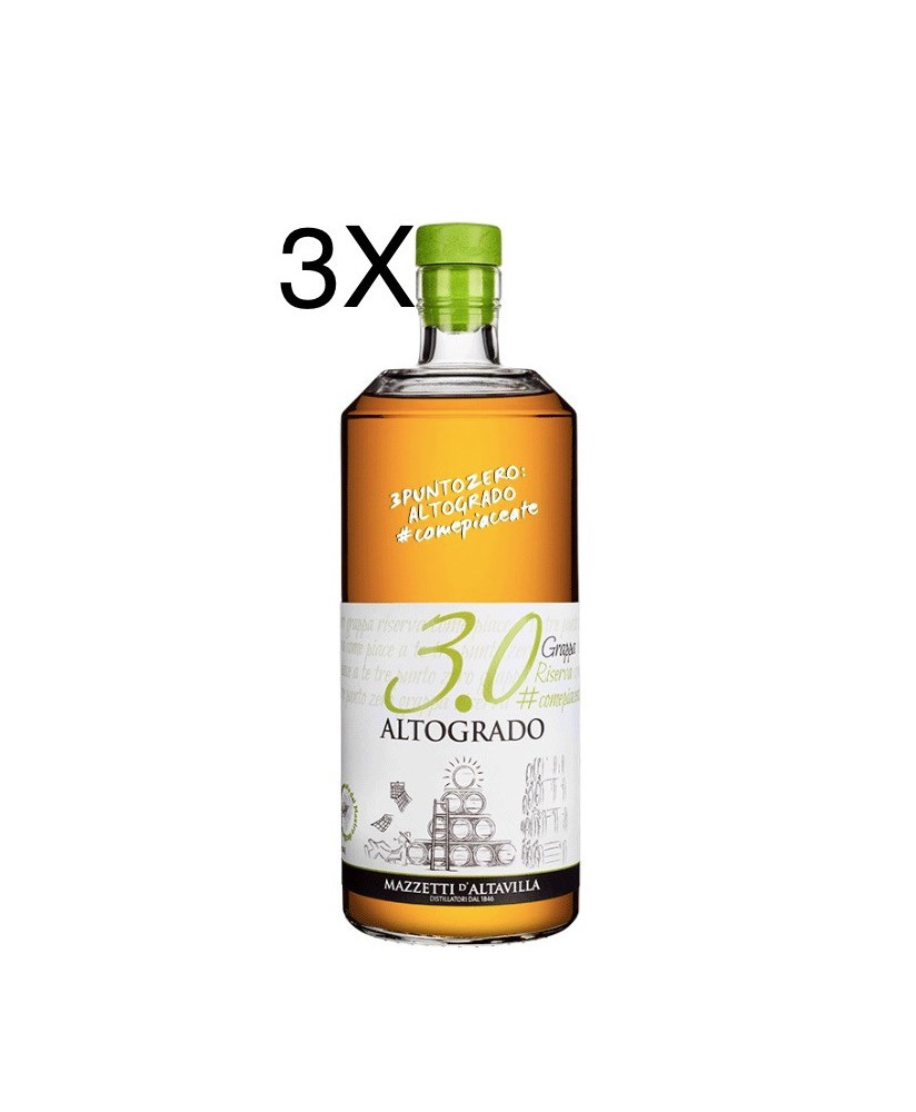 (3 BOTTIGLIE) Mazzetti d'Altavilla - 3.0 Grappa Barricata Riserva Altogrado - 70cl