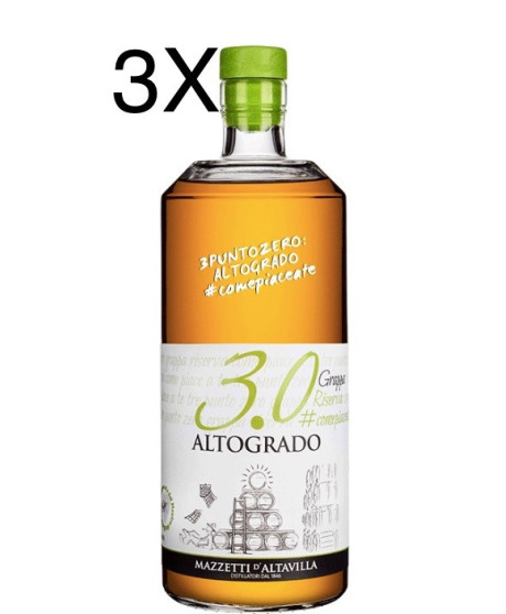 (3 BOTTIGLIE) Mazzetti d'Altavilla - 3.0 Grappa Barricata Riserva Altogrado - 70cl