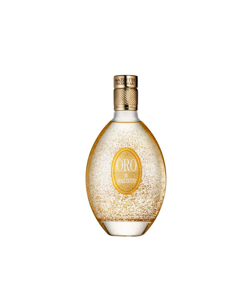 Vendita online Grappa Mazzetti d'Altavilla ORO DI MAZZETTI, liquore a base di grappa (98%) con scaglie di oro alimentare 23 cara
