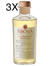 (3 BOTTLES) Sibona - Grappa di Moscato - 50cl
