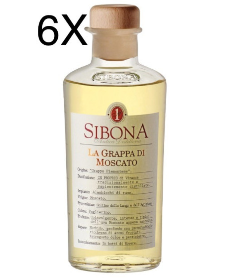 (6 BOTTIGLIE) Sibona - Grappa di Moscato - 50cl