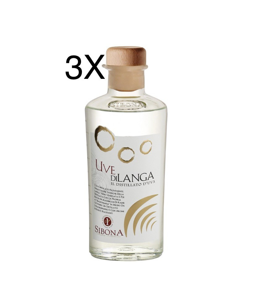 (3 BOTTIGLIE) Sibona - Distillato d'Uva - Uve di Langa - 50cl