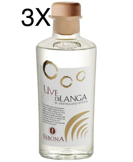 (3 BOTTIGLIE) Sibona - Distillato d'Uva - Uve di Langa - 50cl