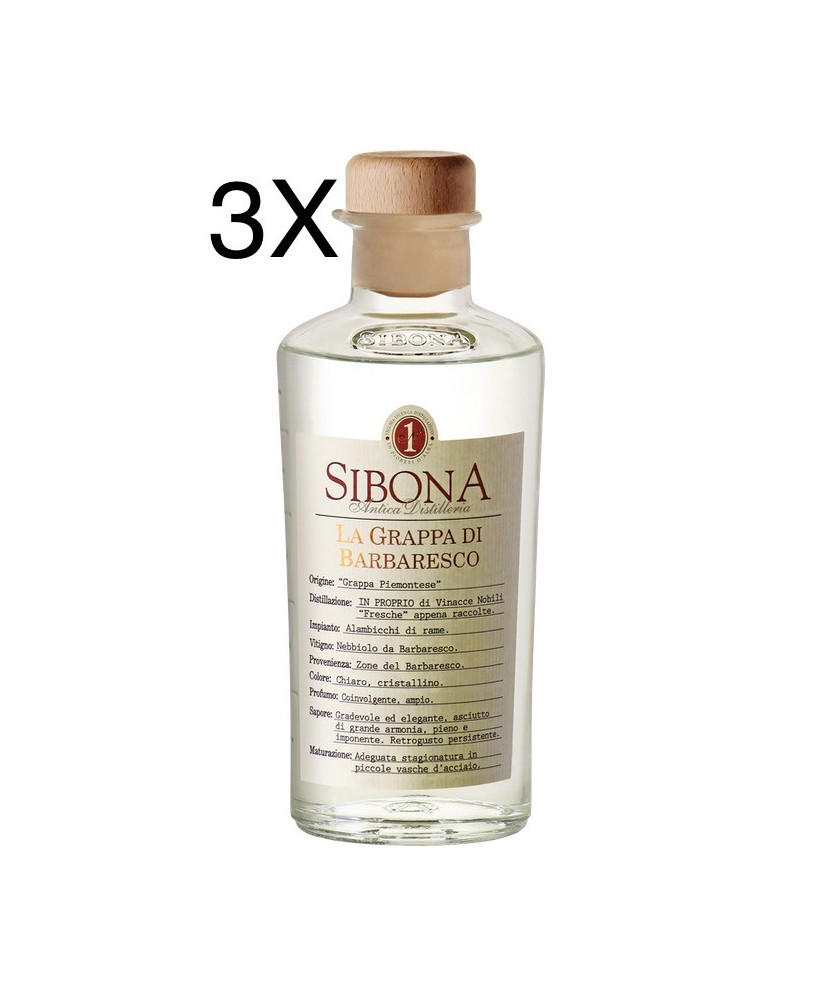 (3 BOTTLES) Sibona - Grappa di Barbaresco - 50cl