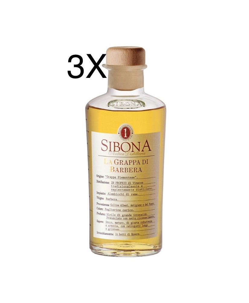 (3 BOTTLES) Sibona - Grappa di Barbera - 50cl