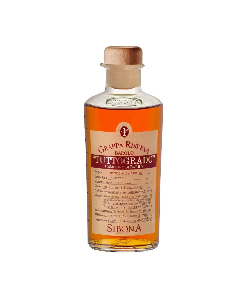 Shop online italian Grappa Sibona Tuttogrado Barrique. Online sales Sibona quality grappa best price spirits