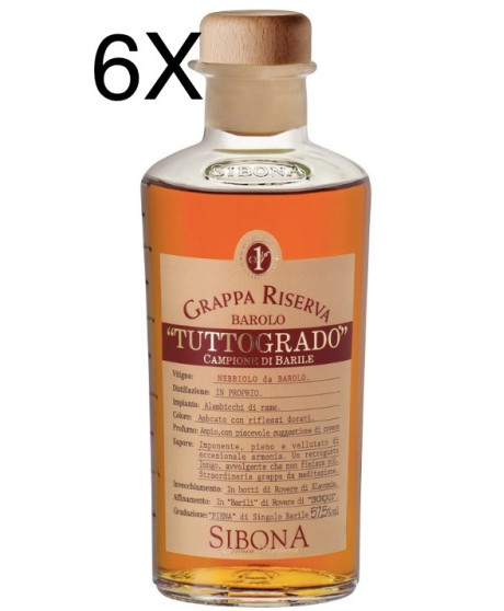 (6 BOTTLES) Sibona - Grappa Tuttogrado - 50cl