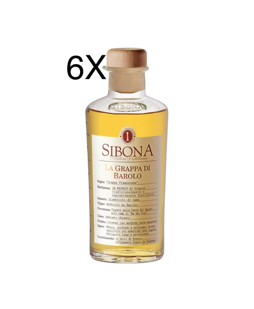 (6 BOTTLES) Sibona - Grappa di Barolo - 50cl