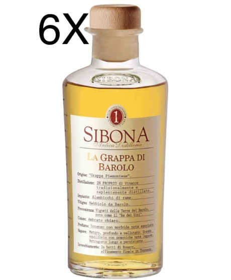 (6 BOTTIGLIE) Sibona - Grappa di Barolo - 50cl