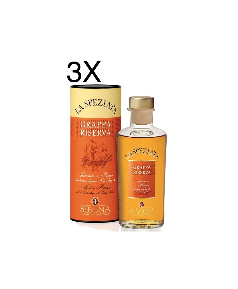 (3 BOTTLES) Sibona - La Speziata - Grappa Riserva - 50cl