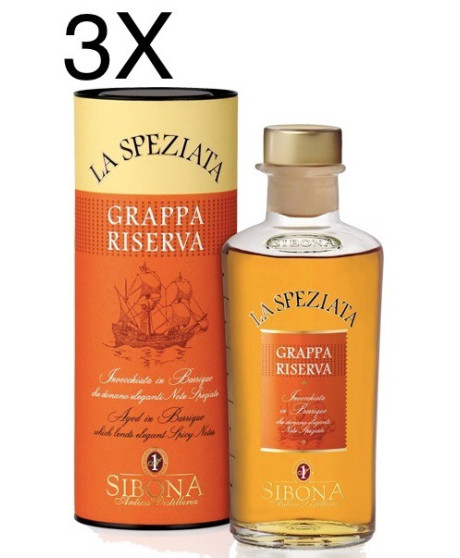 (3 BOTTLES) Sibona - La Speziata - Grappa Riserva - 50cl