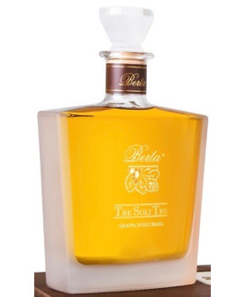 Online shop Berta Grappa, Grappa tre soli tre Grape Brandy aged 8 years nebbiolo. Made in Fraction Casalotto Mombaruzzo - 