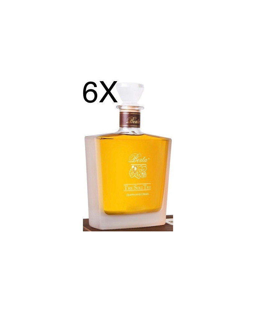 Vendita online Grappa Berta,  Tre Soli Tre di nebbiolo invecchiata 8 anni. Prodotta a Frazione Casalotto Mombaruzzo - Asti.