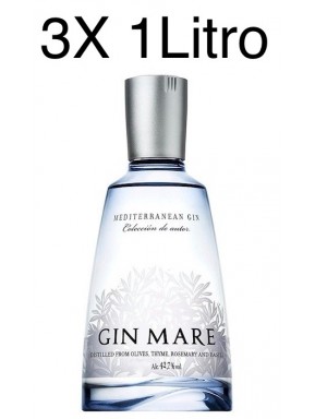 (3 BOTTIGLIE) Gin Mare - Mediterranean Gin - Colecciòn de Autor - 100cl - 1 Litro