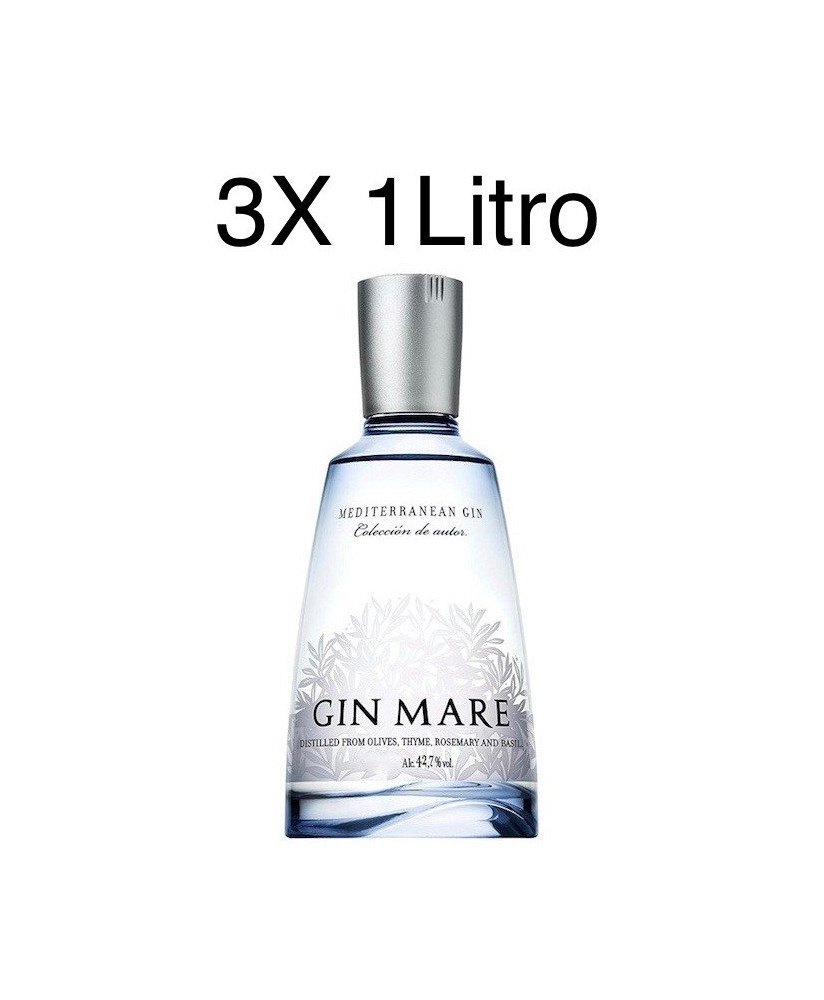 (3 BOTTIGLIE) Gin Mare - Mediterranean Gin - Colecciòn de Autor - 100cl - 1 Litro