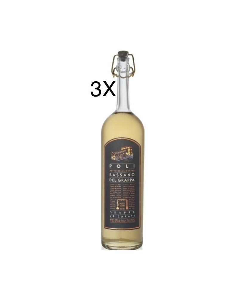 (3 BOTTLES) Poli - Linea Museo - Bassano 24 Carati - Barrique - 70cl