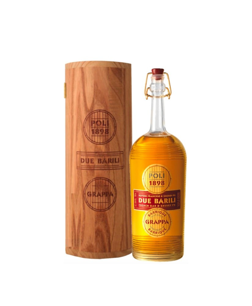 Poli - Grappa " Due Barili " invecchiata in barriques - 70cl - Astucciata in legno