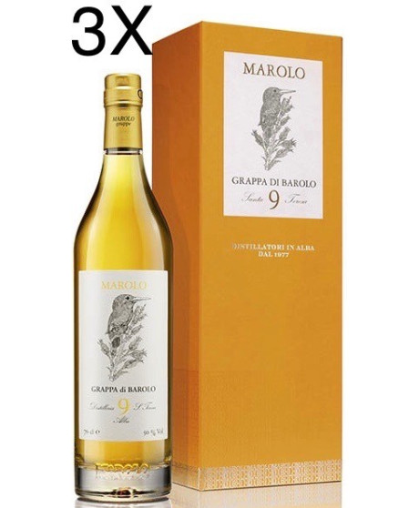 (3 BOTTLES) Marolo - Grappa Barolo - 9 Years