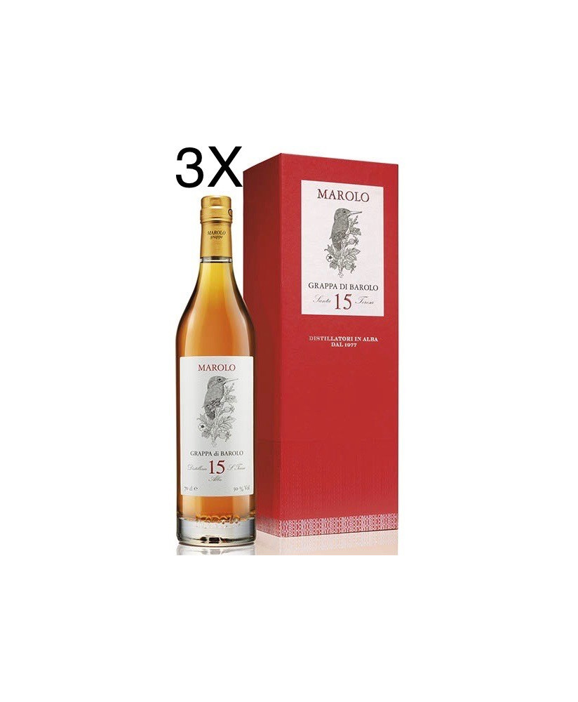 (3 BOTTIGLIE) Marolo - Grappa di Barolo - 15 Anni - 70cl