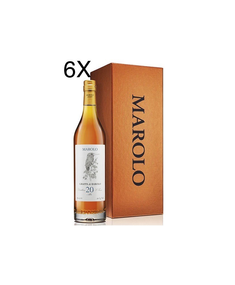 (6 BOTTLES) Marolo - Grappa Barolo - 20 Years - 70cl