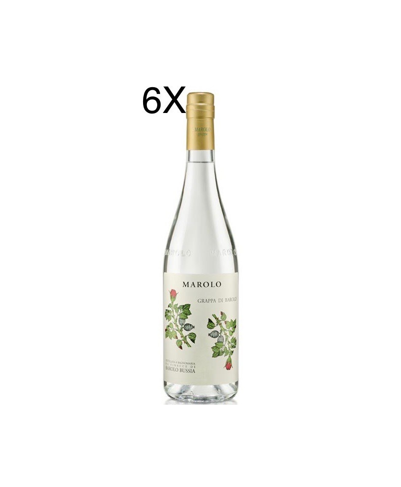 (6 BOTTLES) Marolo - Grappa Barolo - Bussia - White Grappa - 70cl