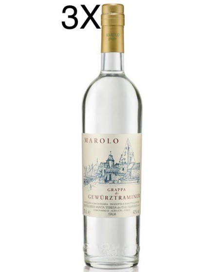 (3 BOTTIGLIE) Marolo - Grappa di Gewürztraminer - 70cl