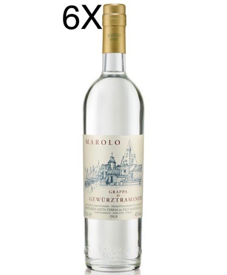 (6 BOTTIGLIE) Marolo - Grappa di Gewürztraminer - 70cl